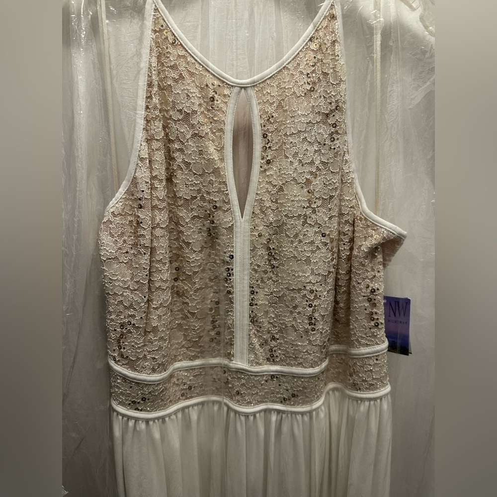 Nightway Sequined Bridal Halter Gown
